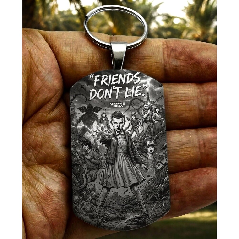 Stranger Things 11 Horror Friends Don't Lie Stainless Keychain Scary Movie TV